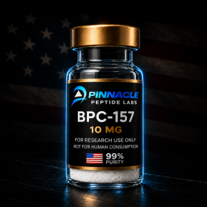BPC-157 10mg research vial from Pinnacle Peptide Labs