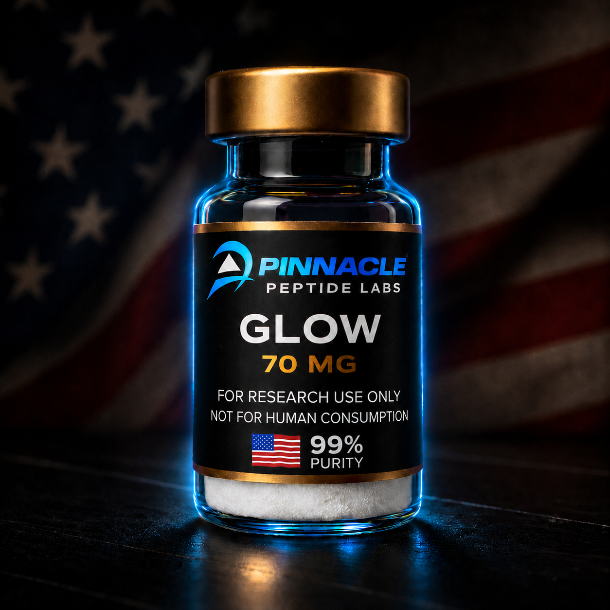 GLOW 70mg research blend vial