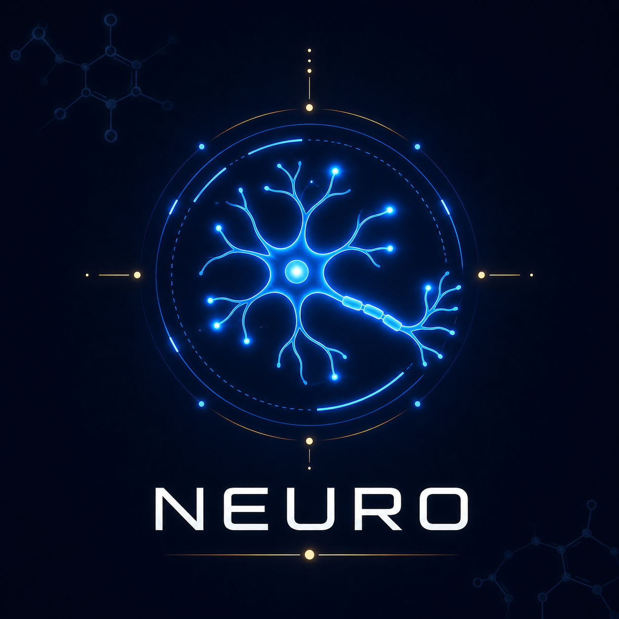 Neuro research category with glowing neuron graphic