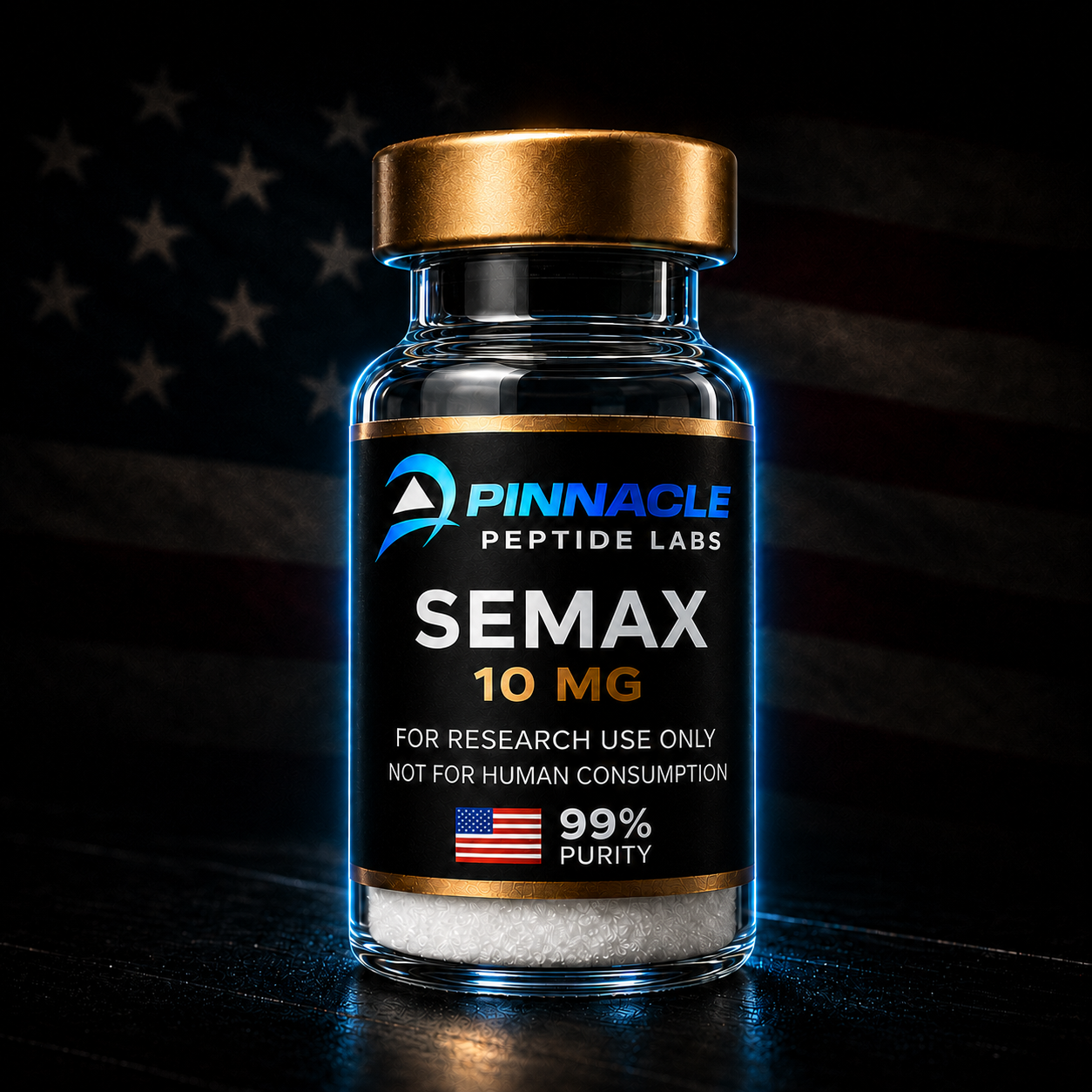Semax 10mg research vial from Pinnacle Peptide Labs
