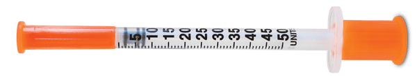 0.5 mL U-100 syringe with 50 units